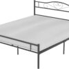 VECELO Metal Platform Bed Frame with Headboard & Footboard, Steel Slats Mattress Foundation, No Box Spring Needed, Queen, Charcoal Black
