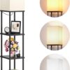 addlon Floor Lamp with Shelves, 4-Tier Modern Shelf Floor Lamp with 3CCT LED Bulb, Display Lamp for Living Room, Bedroom and Office - Black