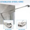 Stainless Steel Frameless Shower Door Fixed Panel Wall to Glass Support Bar for 1/4" to 3/8" Thick Glass by KAFENDA (500mm / 19.7", Polished Chrome)