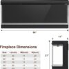 3 Sided Electric Fireplace, 80 inch Fireplace Inserts Fire Place Heater, Realistic 251 RGB Flame with 3 LED Lights, Smart WiFi, Remote Control, Log and Crystals