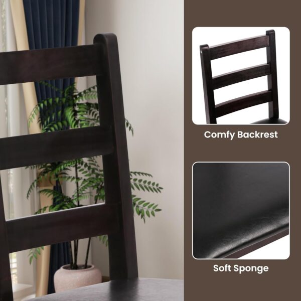 Dkelincs 5 Piece Dining Table Set Kitchen Table and Chairs for 4 Modern Wooden Rectangular Dining Room Table with 4 Chairs for Kitchen, Restaurant, Small Space, Dark Brown