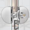 Fits on 1/2" Glass,10 mm -12 mm, Glass Door Lock, Stainless Steel Double Bolts Swing Push Sliding Access Control Office Glass Door Lock with 3 Keys (101-B)