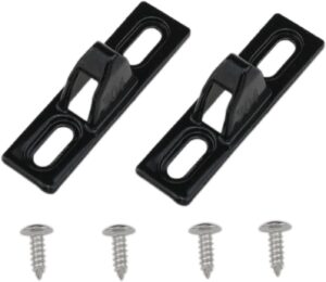 Stainless Steel Sliding Door Keepers Sliding Glass Lock Sliding Door Hardware Sliding Door Latch Replacement with Mounting Screws for All Kinds of Sliding Patio Doors (Black) 2PCS
