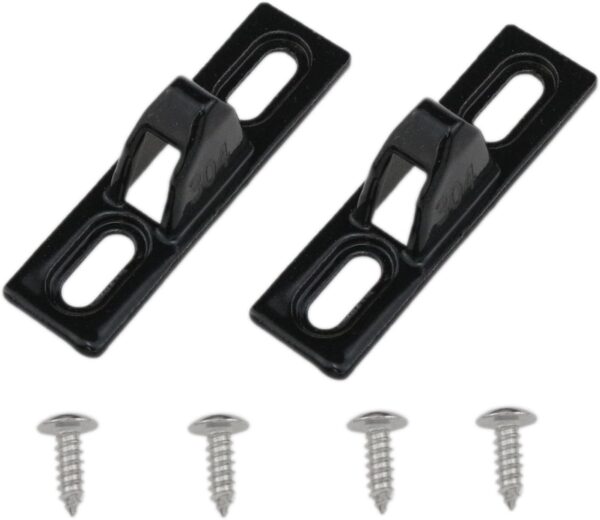 Stainless Steel Sliding Door Keepers Sliding Glass Lock Sliding Door Hardware Sliding Door Latch Replacement with Mounting Screws for All Kinds of Sliding Patio Doors (Black) 2PCS