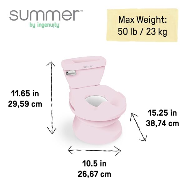 Summer Infant by Ingenuity My Size Potty Pro in Pink, Toddler Potty Training Toilet, Lifelike Flushing Sound, for Ages 18 Months+, Up to 50 Pounds