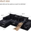 107" Modular Sectional Sofa, Modern Corduroy Cloud Couch with Deep Seat, Upholstered 3-Seater L-Shaped Sofa for Living Room, No Assembly Required (Black, Left-Facing Chaise)