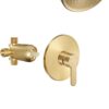 Tohlar Gold Shower Faucet Set with Tub Spout, Bathtub and Shower Faucet Combo Kit, 6-Inch Rain Shower Head and Faucet Set with Valve, Brushed Gold