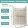 61JeNdo3CdL._AC_SL1500_.jpg Frameless Shower Door 56-60" W x 75" H, Sliding Shower Door with SGCC Tempered Ultra-Clear Glass, Gold Shower Door with Stainless Steel Handle and Side Seal Strip for Leak-Proof Design