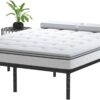 14 Inch Metal Bed Frame Queen Size No Box Spring Needed, Heavy Duty Platform Support Up to 3000 lbs, Easy Assembly, Noise Free, Black