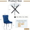 Round Glass Dining Table Set for 4, Small Glass Kitchen Table and Chairs Set of 4, 35" Round Dining Table with with Navy Blue Velvet Chairs,5 Piece Dining Table Set for Breakfast Dinette Cafe Office