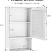 Tangkula Medicine Cabinet, Wall Mounted Bathroom Cabinet Single Door Wooden Bathroom Wall Cabinet with Adjustable Shelf