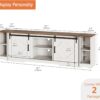 WAMPAT Modern Farmhouse 3 in 1 TV Stand for up to 95" TVs Wood Entertainment Center with Open Storage for Living Room,Antique White