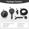 Single-Handle Shower Faucet Set Shower Kit with Valve Shower Trim Kit with 10 Spray Handheld Shower Head System Shower Valve and Trim Kit Matte Black Shower Fixtures