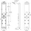 Blue Ocean 52" Aluminum SPA392B Shower Panel Tower System with 8 Adjustable Massage Jets and Rainfall Shower Head & Tub Spout