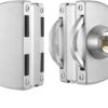 Fits on 1/2" Glass,10 mm -12 mm, Glass Door Lock, Stainless Steel Double Bolts Swing Push Sliding Access Control Office Glass Door Lock with 5 Keys