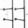 3 level Wall Mounted Iron Floating Pipe Shelves/Racks/Storage/Bookcases, DIY Open Bookshelves/Shelving for Kitchen/Office, Retro Black,(4-Tier Shelf Brackets,Not Include Planks)