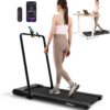 Lichico Walking Pad Under Desk Treadmill，Portable Small Treadmills for Home and Office，Super Quiet Brushless Motorized Walking Jogging Running Machine with Remote Control