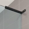 Shower Door Support Bracket, Stainless Steel Stabilizer Brace for 1/4"(6mm) 5/19"(8mm) 1/2"(10mm) Framless Shower Glass Door, 9.45 Inch Long, 3.4 Inch Right Bar, Matte Black