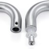 Ranbo Modern 8" C-Shaped Frameless Glass Shower Door Pull Handle, Brushed Nickel, Fits 8-12mm Glass & 35-55mm Wooden Doors
