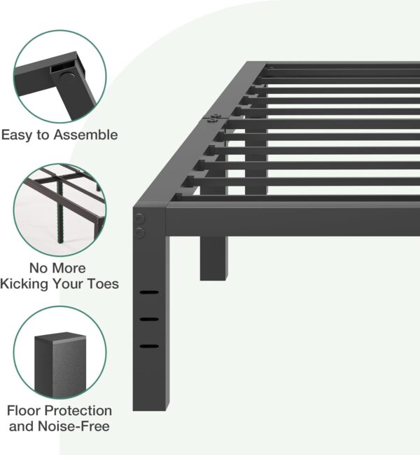 Novilla Bed Frame Queen Size, 18 Inch Simplicity Metal Platform Queen Bed Frame with Underbed Storage, No Box Spring Needed, Heavy Duty Steel Slat Support, for Bedroom, Guest Room, Noiseless