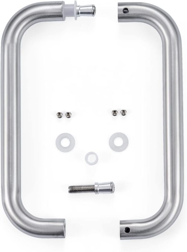 Ranbo Modern 8" C-Shaped Frameless Glass Shower Door Pull Handle, Brushed Nickel, Fits 8-12mm Glass & 35-55mm Wooden Doors