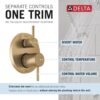 Delta Faucet Modern Raincan 2-Setting Round Shower System Including Rain Shower Head and Handheld Spray Gold, Rainfall Shower System Gold, Shower Valve and Trim Kit, Champagne Bronze 342702-CZ