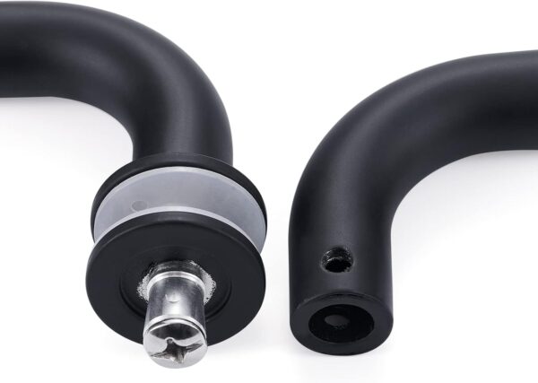 Ranbo C-Shaped 8" Back-to-Back Frameless Glass Shower Door Push Pull Handle, Fits 8-12mm(5/16"-1/2") Glass Doors,8" Mounting Hole Distance,304 Stainless Steel,Matte Black,for Bathroom, Sauna, Spa