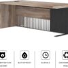 WESOME 70.87 Inch Executive Office Desk, Modern Executive Office Desk for Home Office,Mahogany Ford Executive Desk,Business Furniture Desk Workstation (Left, 70.87×35.5×30 in)