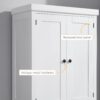 HOMCOM 72.5" Kitchen Pantry Cabinet, Traditional Freestanding Storage Cabinet with 4 Doors, Drawer and 3 Adjustable Shelves for Dining Room, White