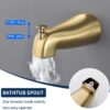 Tub and Shower Faucet Set Complete Dual Shower Head and Handheld 2 in 1 Combo Set Shower System with Tub Spout Tub and Shower Trim Kit Brushed Gold