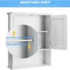 Tangkula Bathroom Wall Cabinet, Wooden Hanging Storage Cabinet with Doors & Shelves, Multipurpose Storage Cabinet for Bathroom Kitchen Living Room, Wall Mounted Bathroom Medicine Cabinet