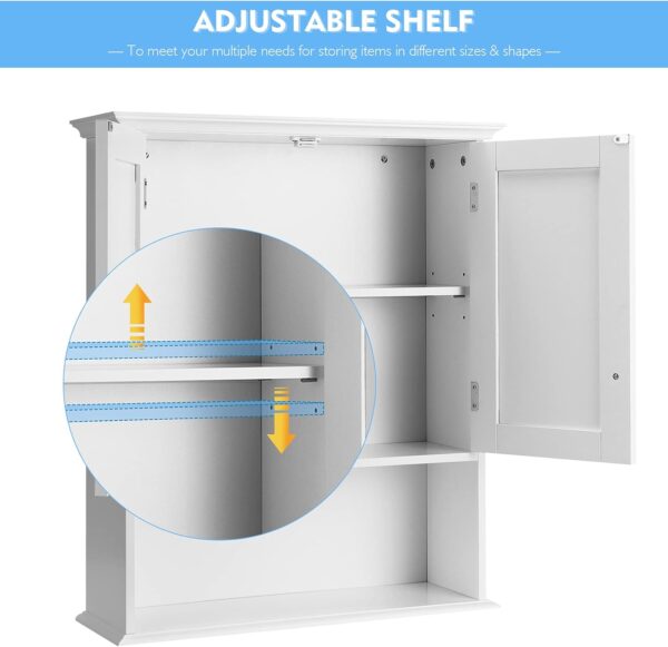 Tangkula Bathroom Wall Cabinet, Wooden Hanging Storage Cabinet with Doors & Shelves, Multipurpose Storage Cabinet for Bathroom Kitchen Living Room, Wall Mounted Bathroom Medicine Cabinet