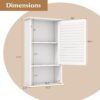 Giantex Bathroom Wall Mount Cabinet - Over The Toilet Storage Organizer with Single Door and Adjustable Shelf, Above Toilet Medicine Cabinet for Living Room, Kitchen, Hallway, Hanging Cabinet (White)