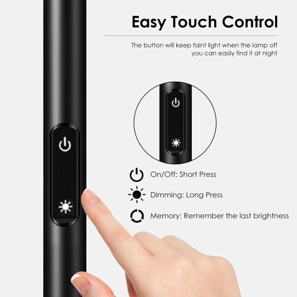 Floor Lamp, Standing Lamp, 20W 2000LM LED Torchiere Floor Lamp, Stepless Dimmable, Touch Control, 3000K Daylight, 50000hrs Lifespan, Floor Lamps for Living Room, Standing Lamps for Bedroom, Office