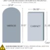 Arched Medicine Cabinet With Mirror For Bathroom Wall, Surface Mount Or Recessed Medicine Cabinet With Mirror -17" x 32", Large Medicine Cabinet Bathroom Mirror With Storage, Modern Medicine Cabinet