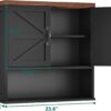 Smuxee Farmhouse Bathroom Cabinet Wall Mounted, Black Bathroom Medicine Cabinet with Adjustable Shelf, Bathroom Cabinet for Bathroom, Living Room, Laundry Room