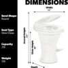 Dometic 310 Standard Toilet - White, Oblong Shape, Lightweight and Efficient with Pressure-Enhanced PowerFlush and Slow Close Seat Cover - Perfect for Modern RVs