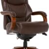 La-Z-Boy Delano Big & Tall Executive Office Chair, High Back Ergonomic Lumbar Support, Bonded Leather, Brown