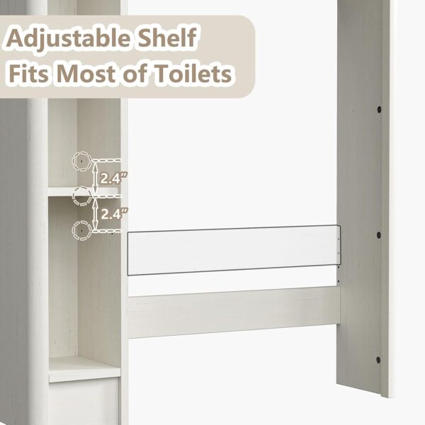 Furniouse 31''W Over The Toilet Storage Cabinet Modern Above Toilet Storage Cabinet with Fluted Doors & Adjustable Shelf for Bathroom, Antique White
