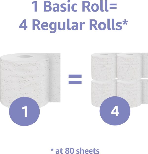 Amazon Basics 2-Ply Toilet Paper 6 Rolls = 24 Regular Rolls, 350 Sheets, (1 Pack of 6), Unscented
