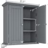 ChooChoo Bathroom Wall Cabinet, Over The Toilet Space Saver Storage Cabinet, Medicine Cabinet with 2 Door and Adjustable Shelves, Cupboard (Grey)
