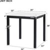 Counter Height Dining Table Set for 4, Faux Marble Top Square Dining Kitchen Table with 4 Velvet Upholstered Chairs, 5 Piece Counter Height Dining Table Set for Dining Room Living Room Kitchen, Black