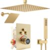 Shower System 12 Inches Rainfall Shower System Shower Head System for Bathroom 3 function shower system set Shower Faucet Rough-in Valve