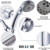 High Pressure 6 Setting Shower Head Hand-Held with ON/OFF Switch and Spa Spray Mode - Hand Held Shower Head with Handheld Spray - Shower Head with Hose - Chrome