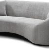 93” Modern Minimalist Curved Sofa Couch for Living Room, Unique Design, Chenille Cloud Couch with Soft Comfortable Upholstered for Bedroom, Apartment, Home Office (Gray Chenille)
