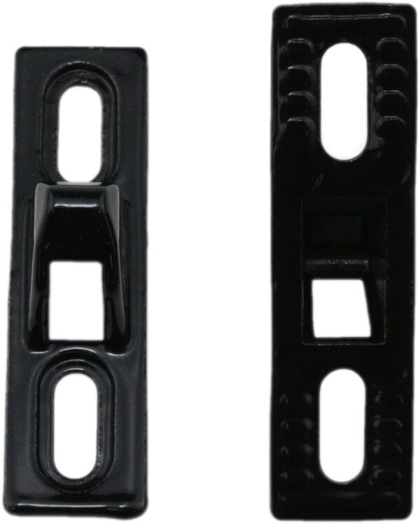 Stainless Steel Sliding Door Keepers Sliding Glass Lock Sliding Door Hardware Sliding Door Latch Replacement with Mounting Screws for All Kinds of Sliding Patio Doors (Black) 2PCS