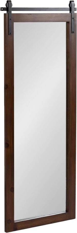 Kate and Laurel Cates Farmhouse Horizontal Wood Framed Wall Mirror
