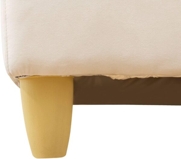 NicBex Sectional Couch 2 Pieces Sofa with Right Chaise Flannel L Shaped Cloud Couch for Living Room Furniture Sets Frame, Modular Sofa for Living Room & Apartment, Cream