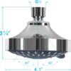 Briout Shower Head, High Pressure Shower Heads 4.1 Inch 5 Settings Rain High Flow Fixed Showerhead for Luxury Shower Experience Even at Low Water Pressure, Chrome