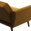 Novogratz Tallulah 83 Inch Futon Sofa Bed in Velvet Fabric, Upholstered Couch Sleeper with Memory Foam and Tufted Back, Mid-Century Modern, Mustard